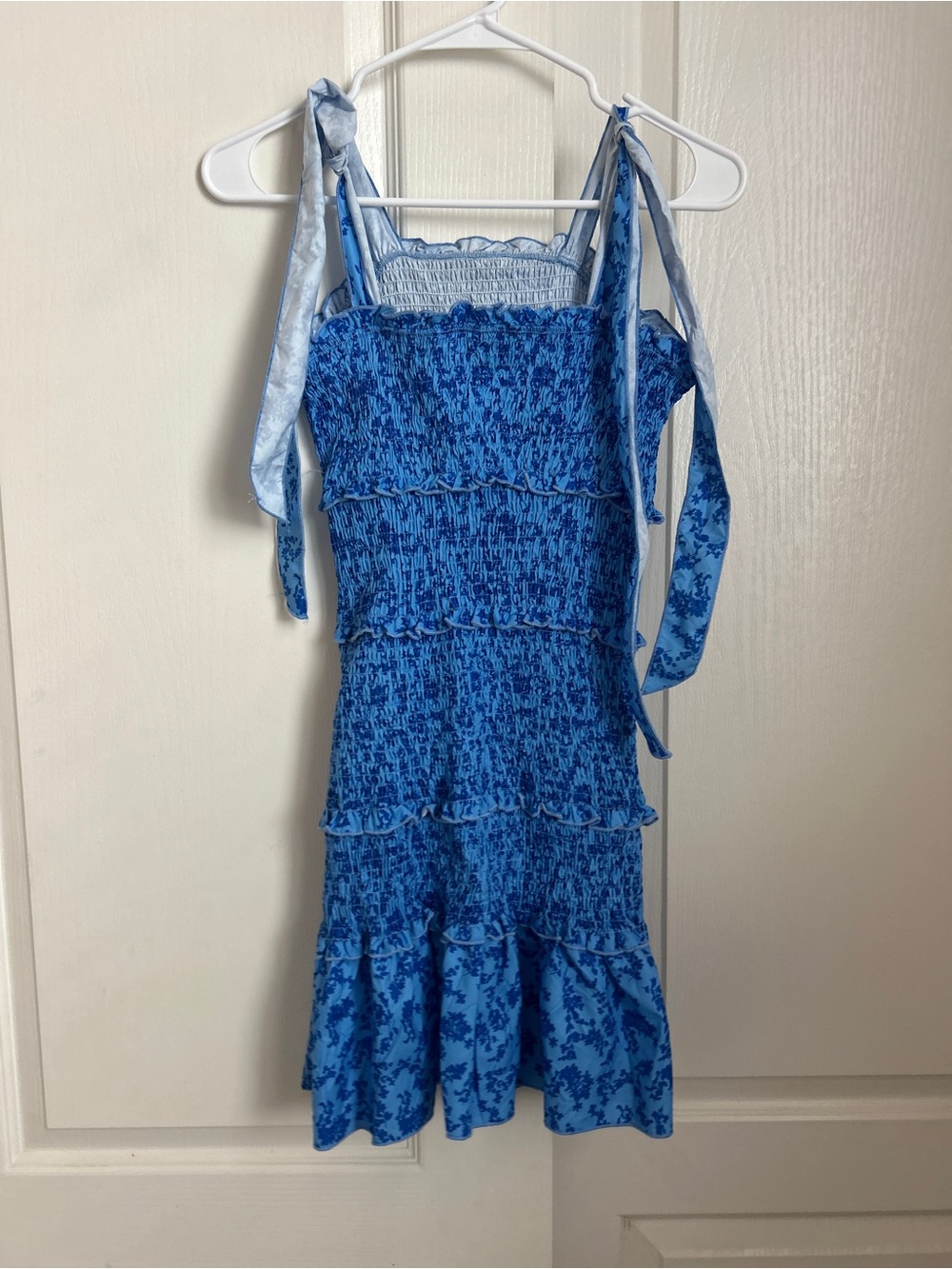 Blue Smocked Ruffled Sundress - Picture 2 of 2